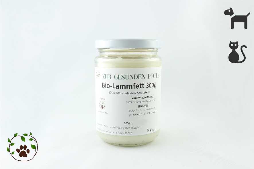 Bio Lammfett - 100% reines Lammfett für Katzen