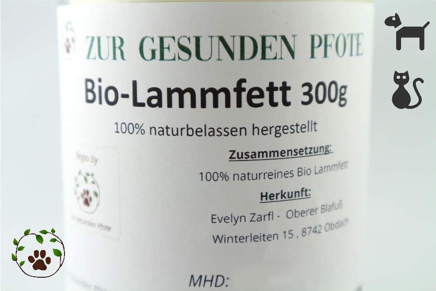 Bio Lammfett - 100% reines Lammfett für Katzen