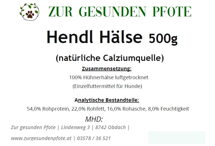Hendl Hälse - Die Knabberei mit viel Calcium