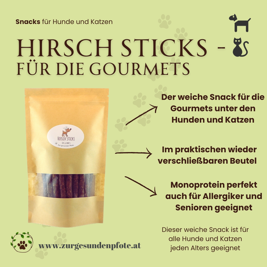 Hirsch Sticks - für die Gourmets unter den Katzen