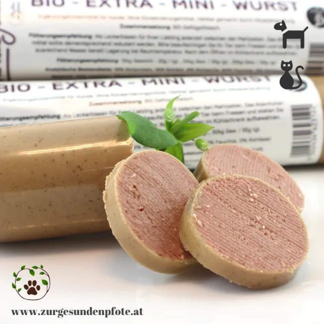 Bio Extra Mini Wurst – Natürlicher Snack oder Topping für Katzen